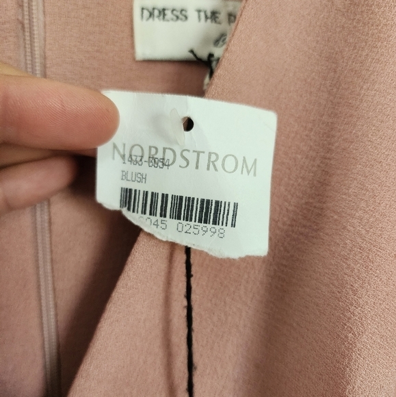 Dress The Population Bridal Phoebe Chiffon Gown in Blush Pink size Medium - Picture 5 of 8